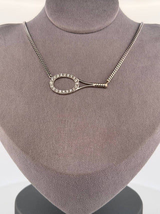 Love Love Tennis - Colar com raquete de tênis feminino Diamonds Galore