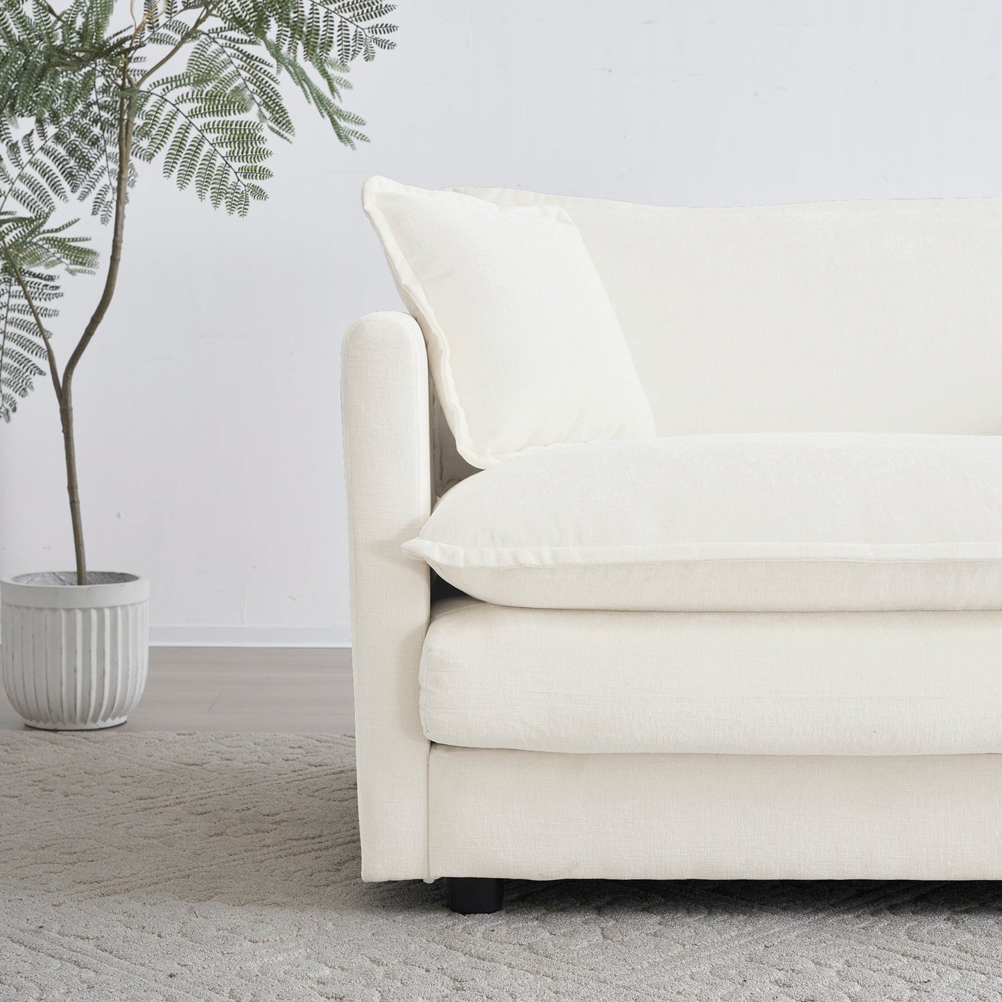 Sofa Set of 2 Chenille Couch, 2+3 Seater Sofa Set Deep Seat Sofa