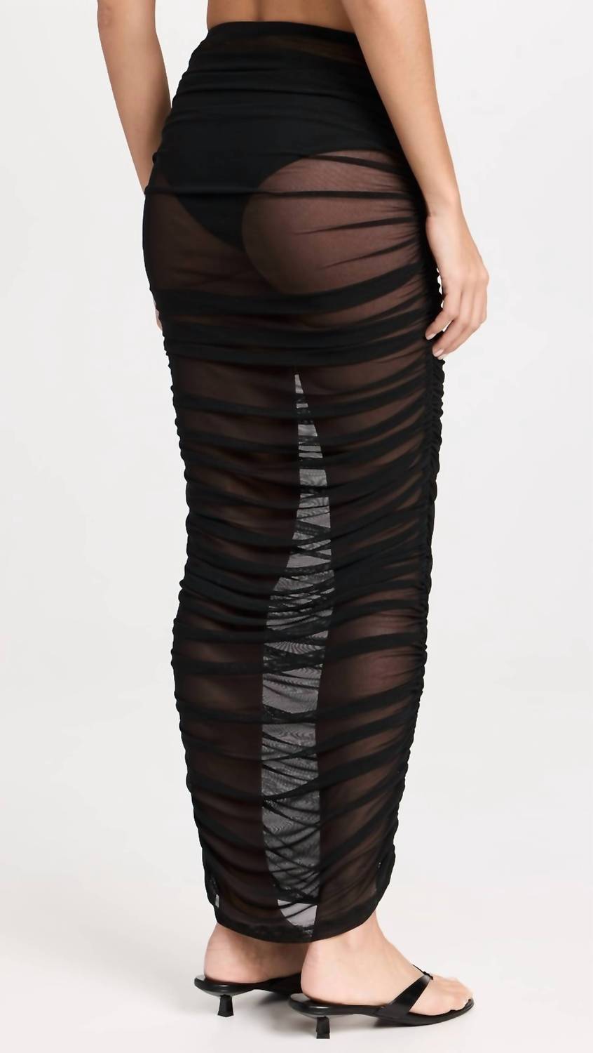 Good American - Mesh Ruched Skirt