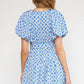Entro - V-Neck Puff Sleeve Mini Dress