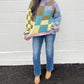 Bibi - Angel Girl Color Block Checkered Sweater