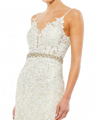 Mac Duggal - Vestido formal com decote profundo e trompete
