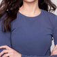 Charlie B - Long Sleeve Crew Neck Interlock Knit Top