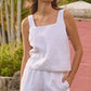 Southern Tide - Verity Linen Square Neck Tank