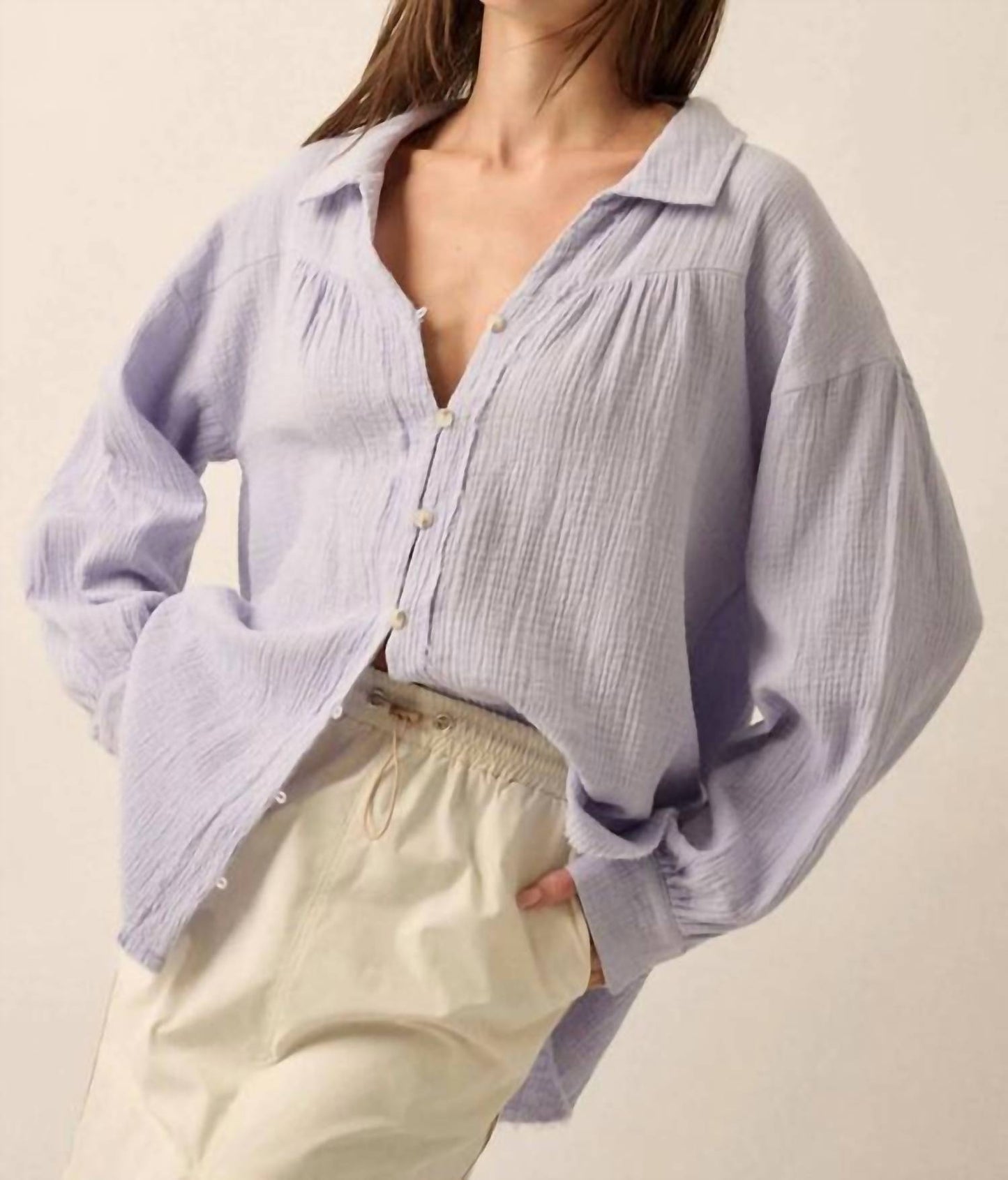 Promesa - Cotton Raw-edge Button-up Shirt