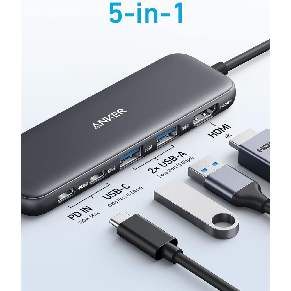Adaptador USB C Anker 332 5 em 1