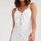 7 For All Mankind - Double Tie Buttoned V Neck Mini Dress