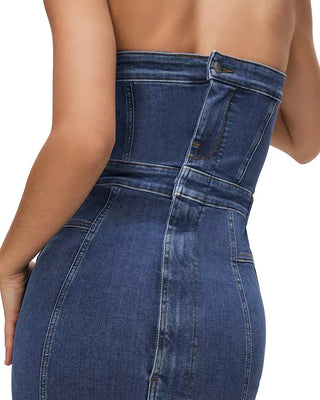 Good American - Vestido midi tubinho jeans