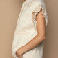 Pol - Crochet Button Down Lace Trim Sweater Vest