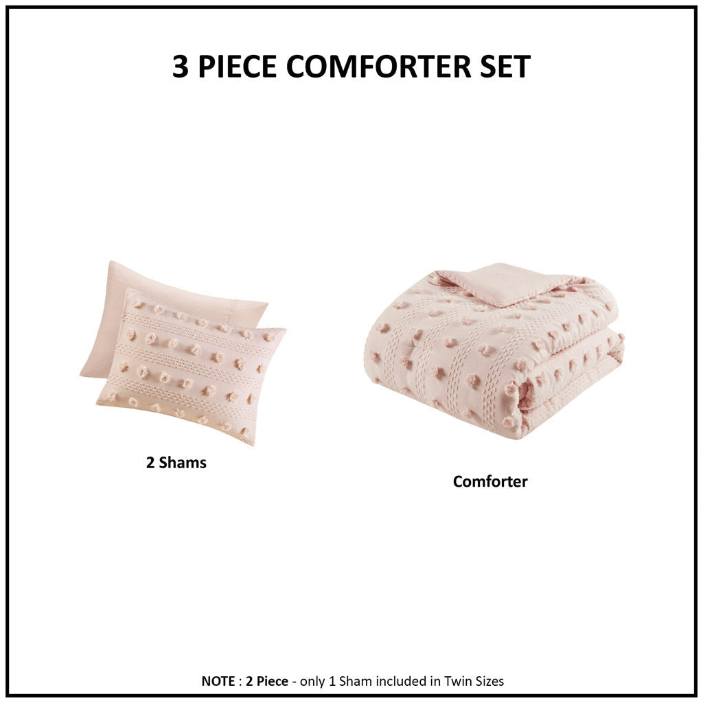 Full/Queen Clip Jacquard Comforter Set