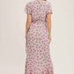 Bluivy - Floral Print Ruffle Hem Wrap Maxi Dress