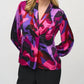 Joseph Ribkoff - Abstract Print Faux Wrap Satin Top