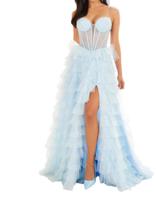 Ellie Wilde - Frosted Iridescent Tulle Prom Dress