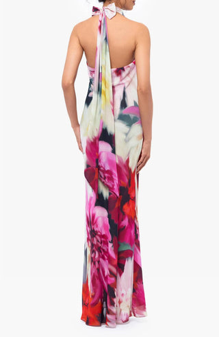 Betsy &amp; Adam - Vestido longo floral estilo halter