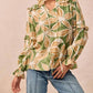 Bibi - Bold Floral Ruffle Details Blouse