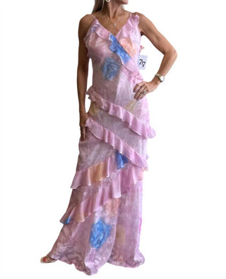 Beulahstyle - V-neck Ruffle Maxi Dress