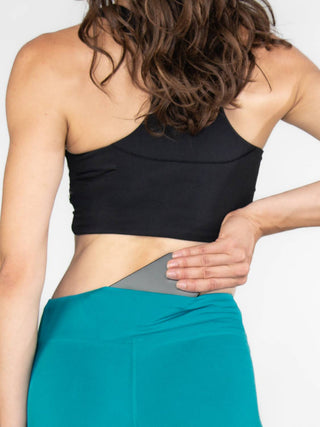 Body Wrappers - Recycled Poly Criss Cross Waist Band Legging with Back Pocket