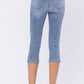 Judy Blue - Mid Rise Lite Wash Destroyed Skinny Fit Capri