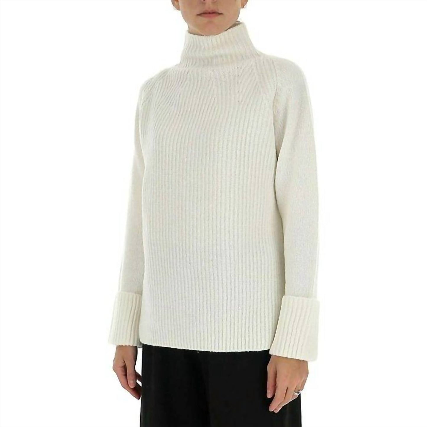 Vince - Funnel Neck Long Sleeve Rolled Cuffs 100% Wool