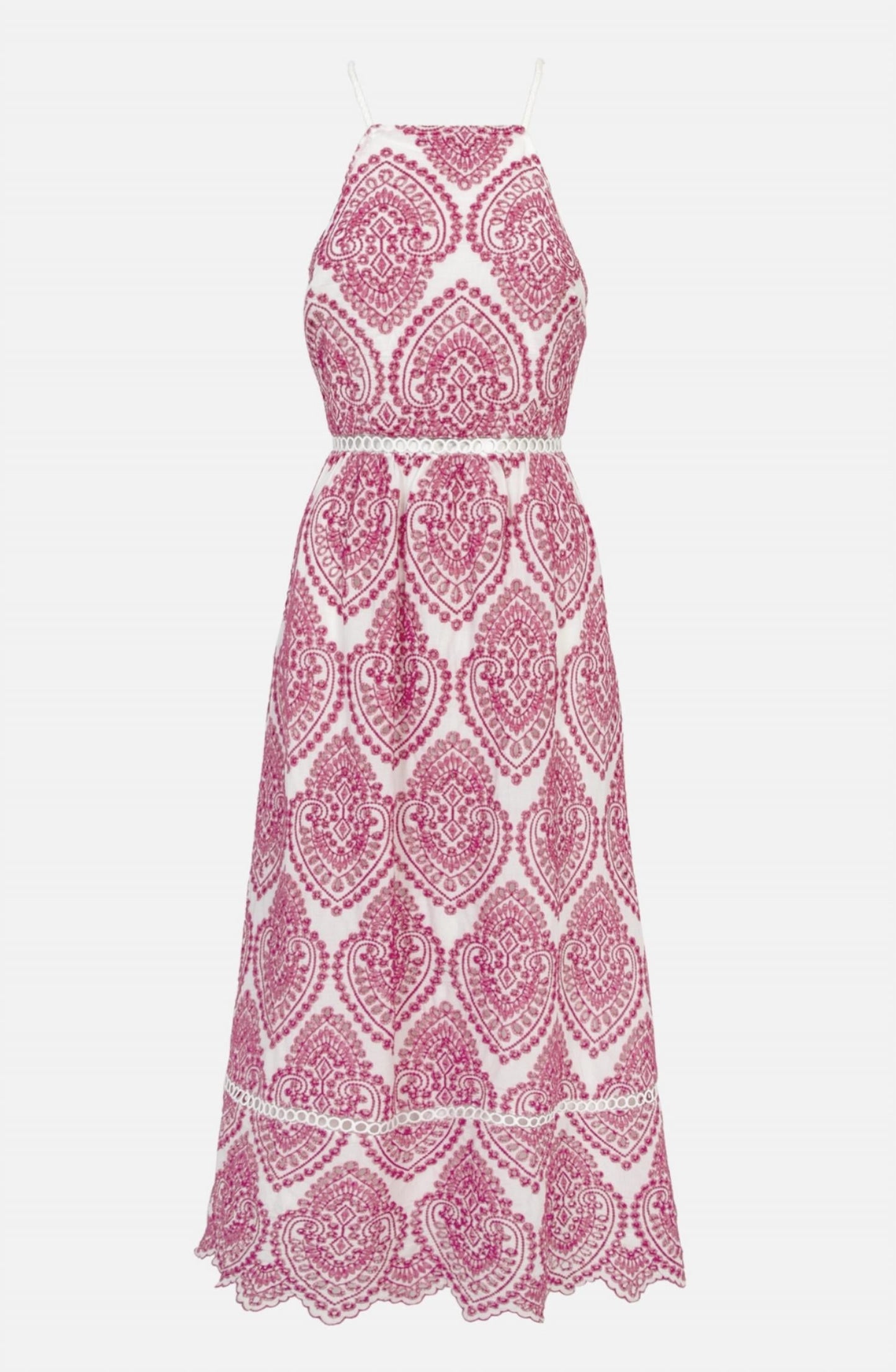 Adelyn Rae - Amelia Halter Embroidered Midi Dress