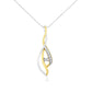 10K Yellow and White Gold Round Cut Diamond Accent Cascade 18" Pendant Necklace (J-K Color, I2-I3 Clarity)