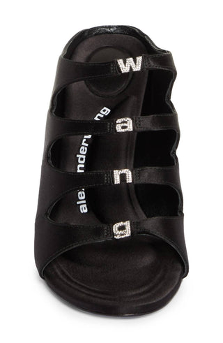 Alexander Wang - Sandália feminina de cetim Lolita com cristais e salto alto