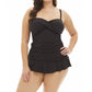 Always For Me - Plus Size Isabella Twist Front Bandeau Strapless Shirred Tankini Top with Matching Tankini Bottom