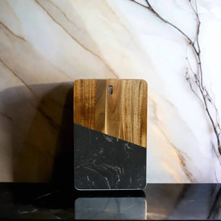 Creative Gifts International - Tabuleiro diagonal retangular em mármore e madeira de acácia