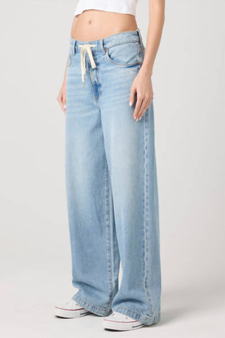 Blanknyc - Calça jeans feminina Frankline de cintura baixa e ajuste folgado