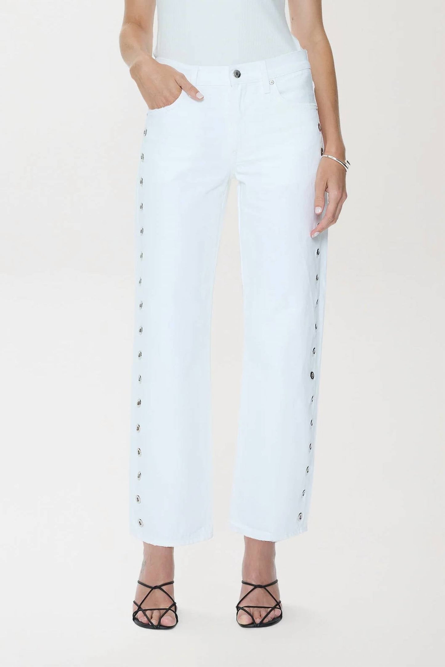 Pistola - Lexi Mid Rise Bowed Straight Leg Jeans
