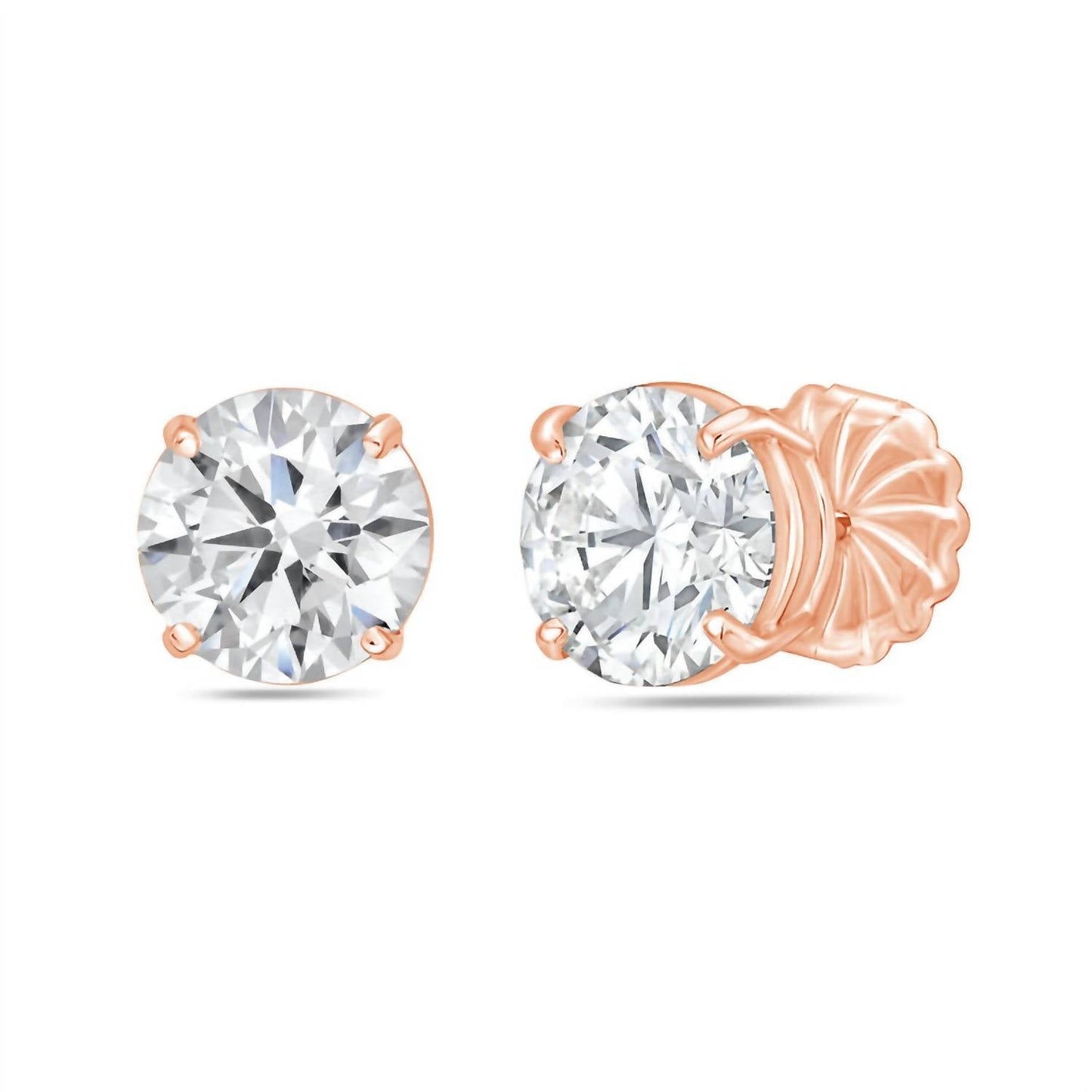 Diana M Jewels - 7.00 Cts Round Lab Grown Stud Earrings