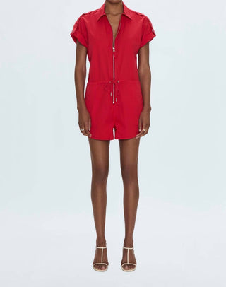 Pistola - Macacão Meg Manga Curta com Zíper Frontal