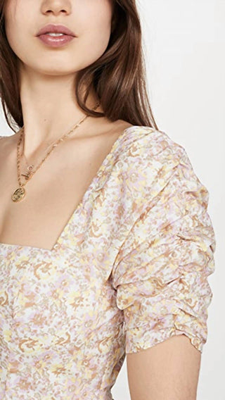 Free People - She’s A Dream Floral Powder Combo Midi Dress