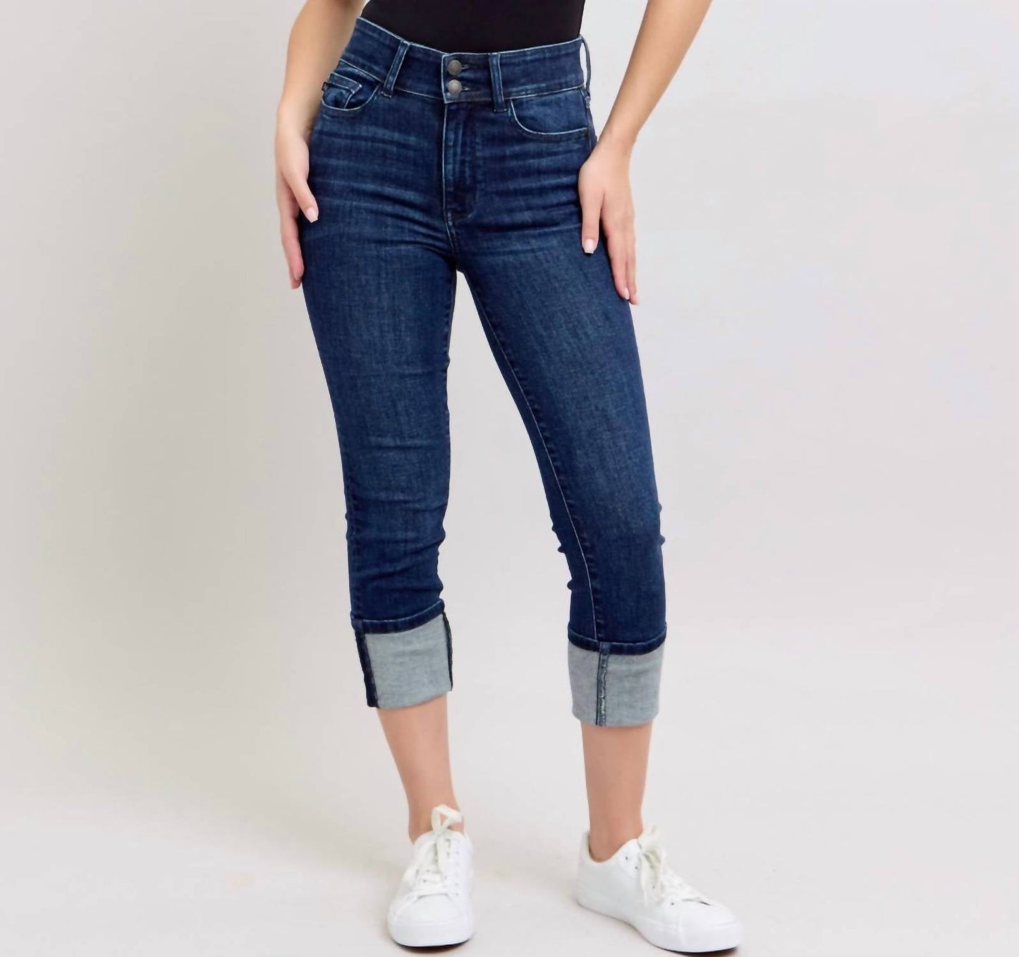 Judy Blue - High Waist Double Band Capri Jeans