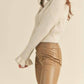 &Merci - Woven Knit Sweater With Flutter Cuff