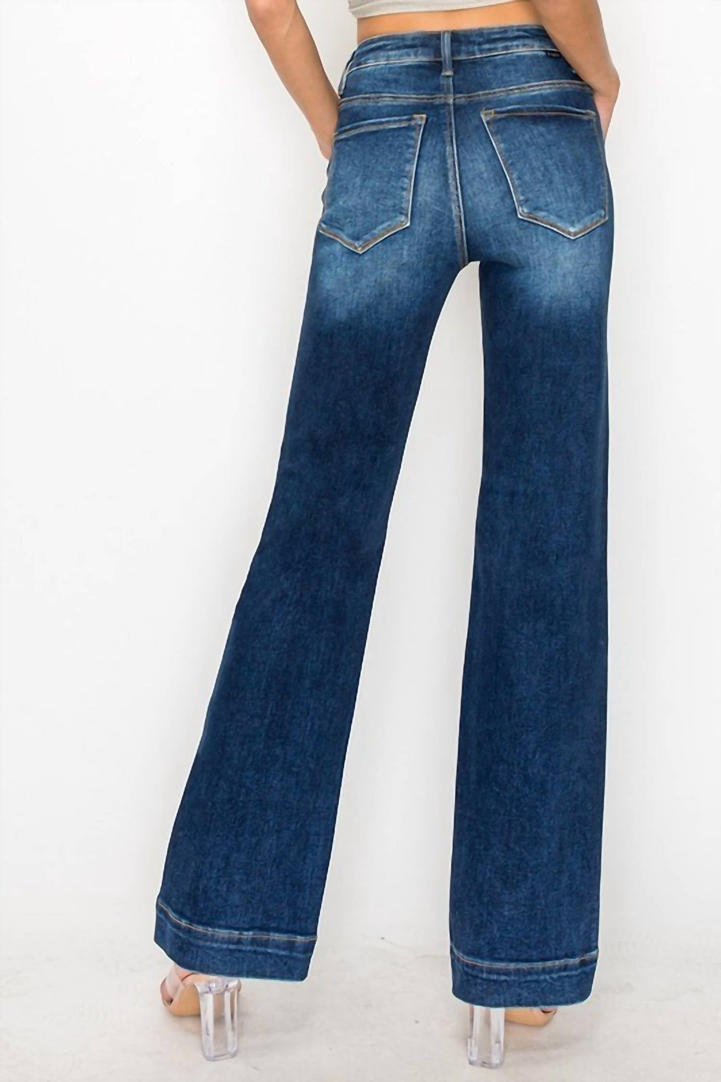 Risen - High Rise Straight Jeans Dark