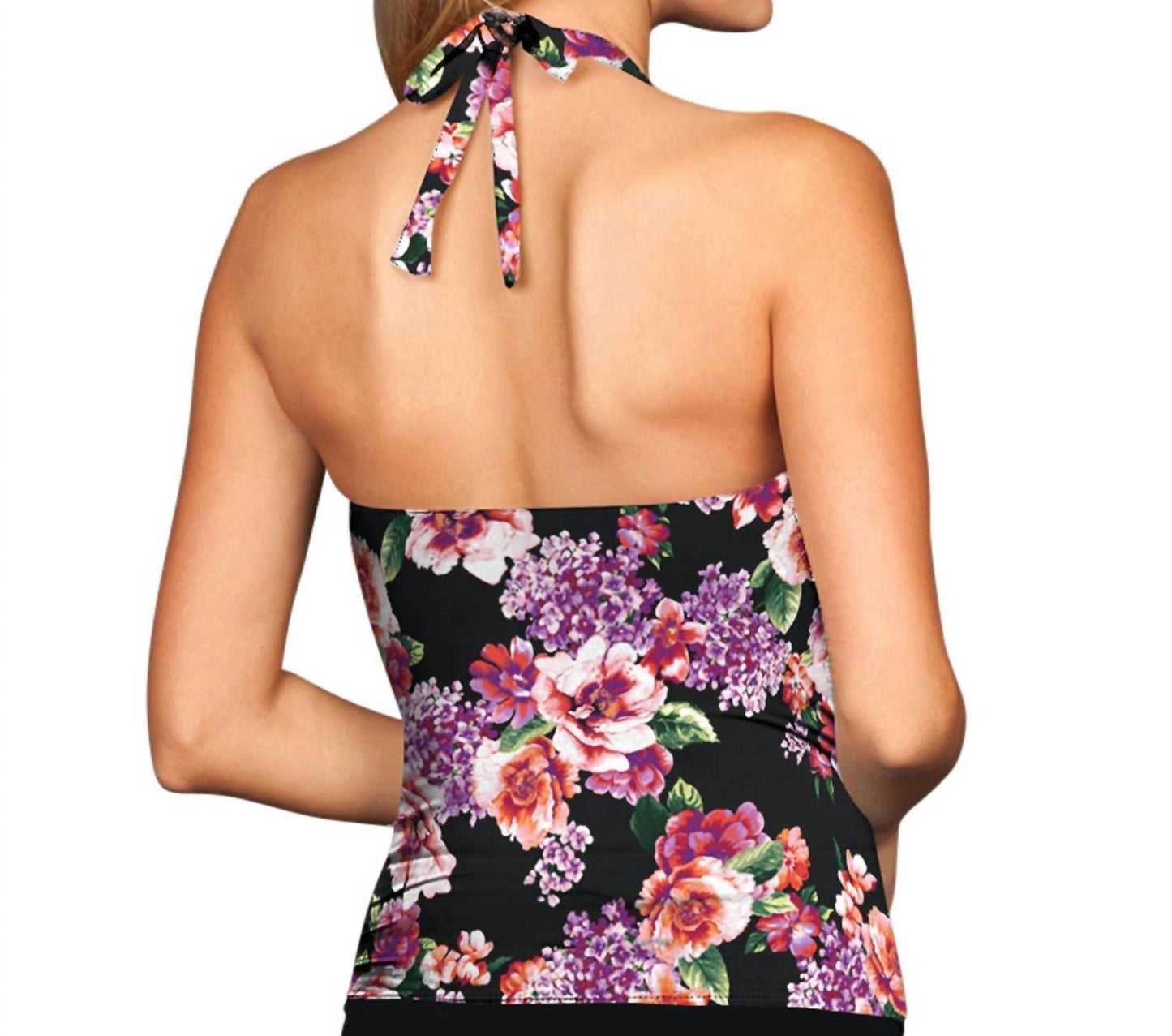 Kallure - Top tankini franzido com alças finas