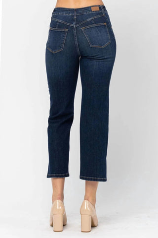 Judy Blue - Calça jeans cropped com fendas laterais