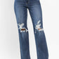 Judy Blue - High Waist 90s Knee Destroy Straight Jeans