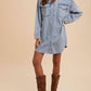 Anniewear - Comfort Stretch Denim Button Down Shirt Dress