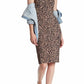 Topshop - Animal Print Plunge V Neck Bodycon Leopard Midi Dres