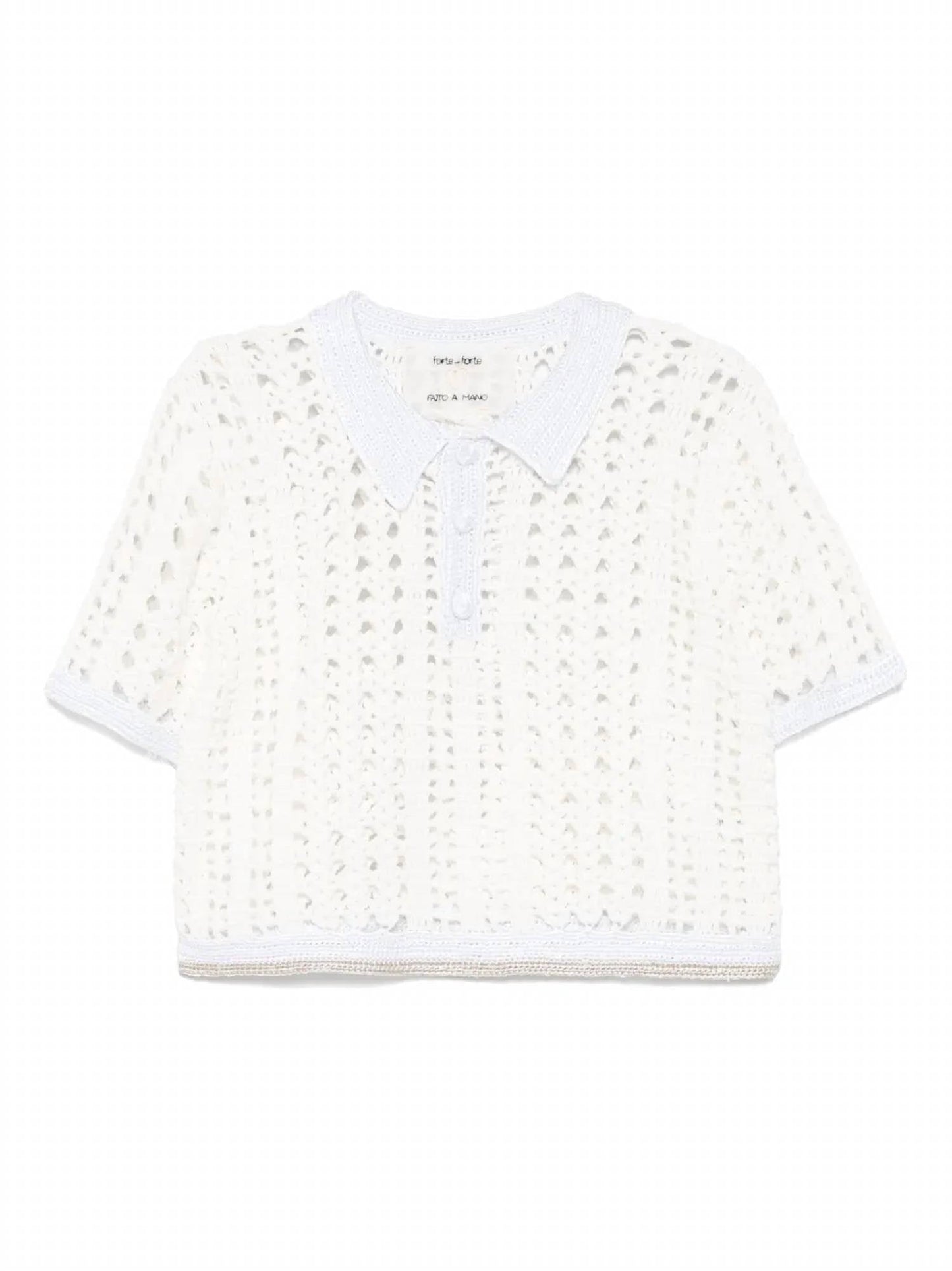 Forte Forte - Cable Lux Crochet Cropped Polo