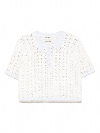 Forte Forte - Cable Lux Crochet Cropped Polo