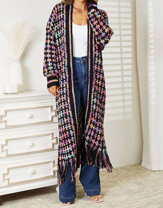Angel Wings By Lucy - Cardigan tamanho grande com abertura frontal e franjas