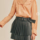 &Merci - FAUX LEATHER PLEATED MINI SKIRT