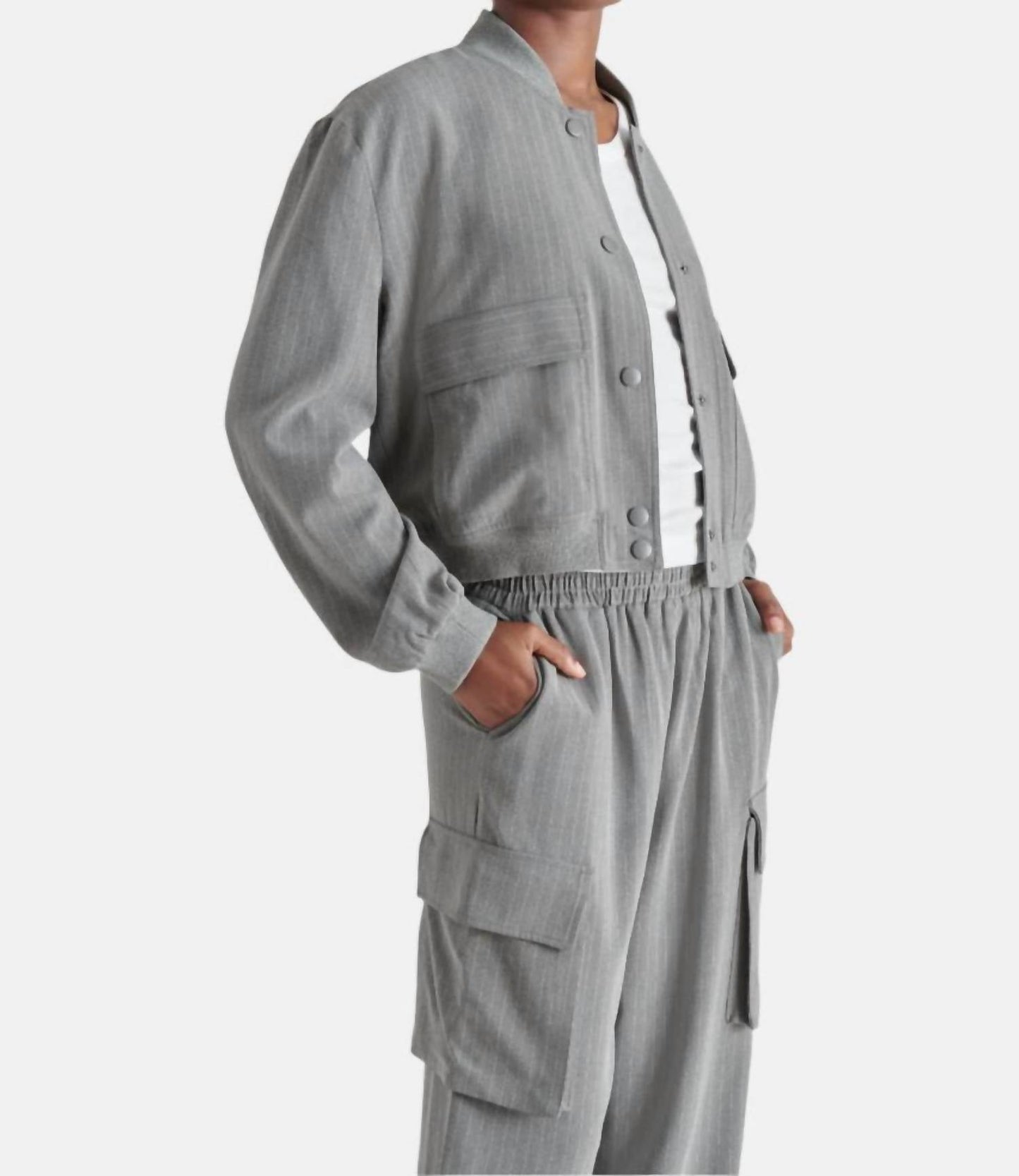 Steve Madden - Ardine Knit Rib Neckband Jacket