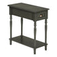 Accent Side Table, 2 Tier, Storage Drawer, Stylish Traditional Design