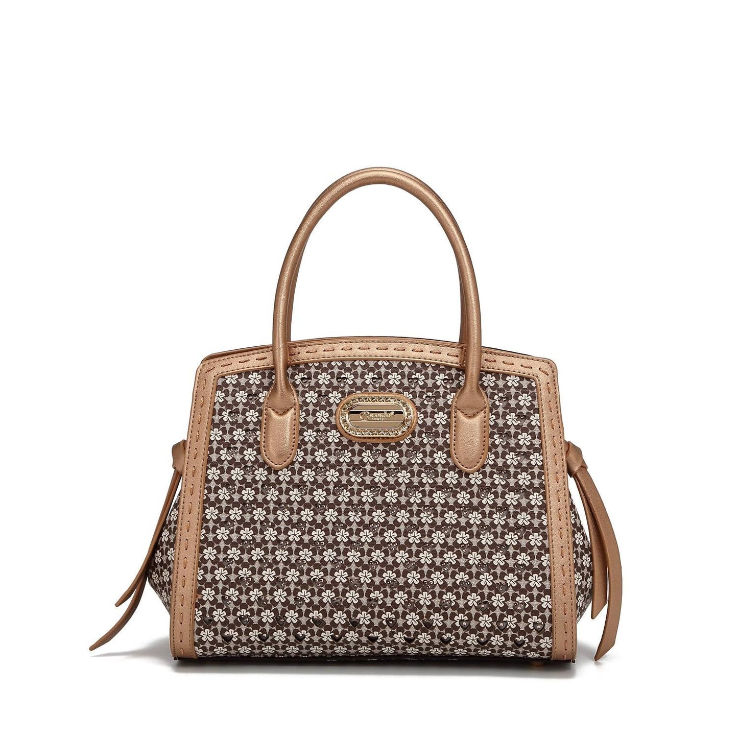 Brangio - Women's Italy Classic Charm Floral Print Satchel Bag