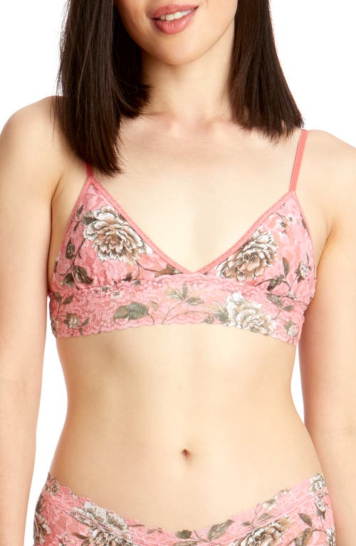 Hanky Panky Marianne Padded Lace Bralette in Pink Multi, Size Small