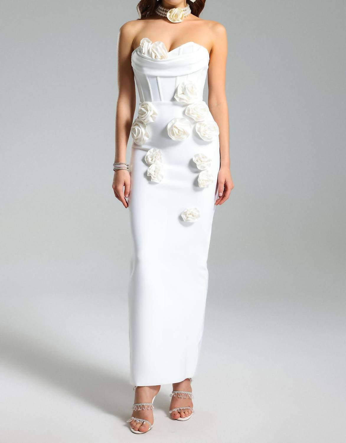 Bella Barnett - Rebecca Flower Bandage Maxi Dress